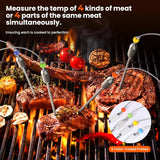 GadgetChefs™ Wireless Meat Thermometer with 4 Probes – Smart Remote BBQ & Grill Thermometer