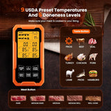 GadgetChefs™ Wireless Meat Thermometer with 4 Probes – Smart Remote BBQ & Grill Thermometer