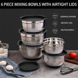 GadgetChefs™ Stainless Steel Mixing Bowls Set with Lids & Non-Slip Base – Nesting Kitchen Baking Bowls