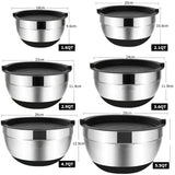 GadgetChefs™ Stainless Steel Mixing Bowls Set with Lids & Non-Slip Base – Nesting Kitchen Baking Bowls