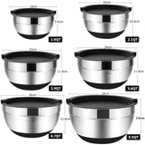 GadgetChefs™ Stainless Steel Mixing Bowls Set with Lids & Non-Slip Base – Nesting Kitchen Baking Bowls