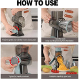 GadgetChefs™ 3-in-1 Rotary Cheese Grater – Manual Vegetable Slicer & Nut Grinder