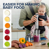 GadgetChefs™ 4-in-1 Hand Immersion Blender – Stainless Steel Stick Mixer with Whisk & Processor