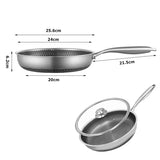 GadgetChefs™ Stainless Steel Honeycomb Nonstick Frying Pan with Lid – Induction Ready Cookware