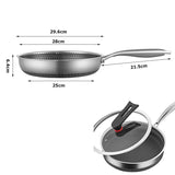 GadgetChefs™ Stainless Steel Honeycomb Nonstick Frying Pan with Lid – Induction Ready Cookware