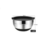 GadgetChefs™ Stainless Steel Mixing Bowls Set with Lids & Non-Slip Base – Nesting Kitchen Baking Bowls