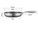GadgetChefs™ Stainless Steel Honeycomb Nonstick Frying Pan with Lid – Induction Ready Cookware