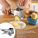 GadgetChefs™ Stainless Steel Rotary Cheese Grater – Multifunction Handheld Kitchen Shredder