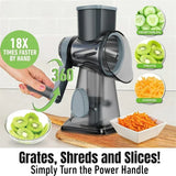 GadgetChefs™ 3-in-1 Rotary Cheese Grater – Manual Vegetable Slicer & Nut Grinder