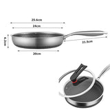 GadgetChefs™ Stainless Steel Honeycomb Nonstick Frying Pan with Lid – Induction Ready Cookware