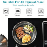 GadgetChefs™ Stainless Steel Honeycomb Nonstick Frying Pan with Lid – Induction Ready Cookware